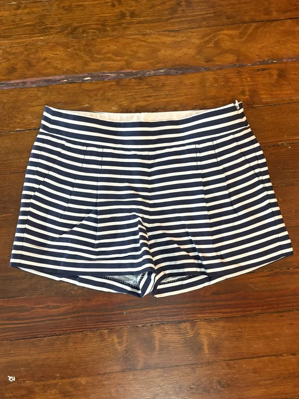 J. Crew blue white striped cute lightweight shorts size 6